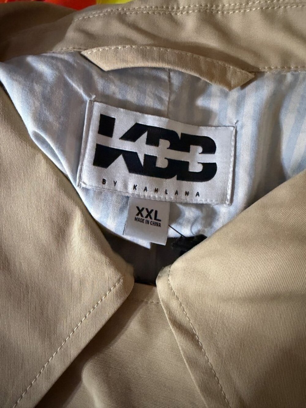 KBB By Kahlana Beige Hooded Utility Jacket XXL Drawstring Waist NWT - Picture 5 of 6
